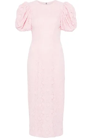 ROTATE Lace fitted midi dress