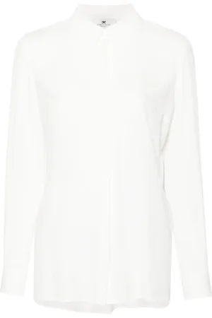 Elisabetta Franchi Logo-jacquard georgette blouse