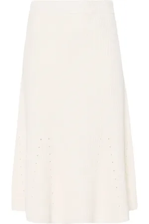 Joseph Ribbed linen-blend skirt