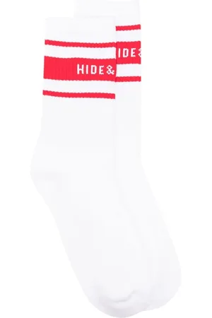 HIDE&JACK Ribbed logo-stripe socks