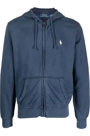 Ralph Lauren Logo-embroidered zip-up drawstring hoodie