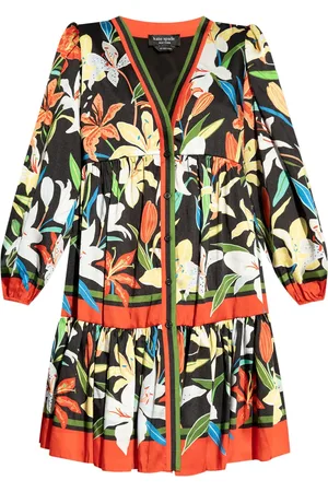 Kate Spade Floral-print long-sleeve mini dress