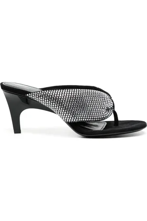 The Attico Rhinestone-embellished leather 70mm sandals