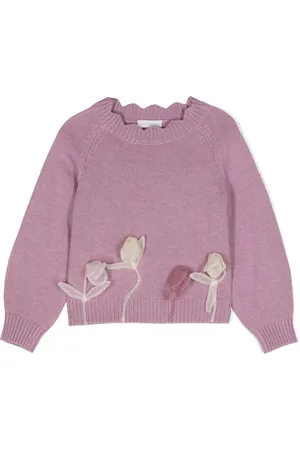 MONNALISA Floral-appliqu?? knitted jumper