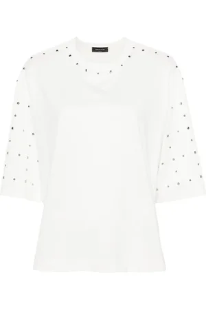 Fabiana Filippi Stud-embellished cotton T-shirt