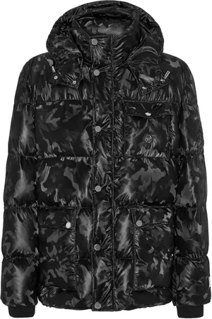 Philipp Plein Camouflage-print hooded puffer jacket