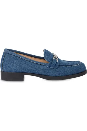 Moschino Heart-charm denim loafers