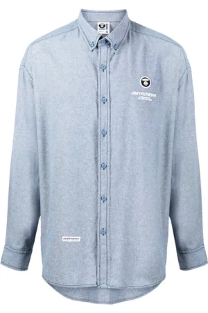 A Bathing Ape Logo-embroidery cotton shirt