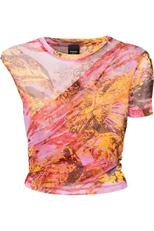 Pinko Abstract-print asymmetric blouse