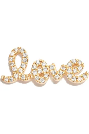 Sydney Evan 14kt yellow Love diamond stud earring