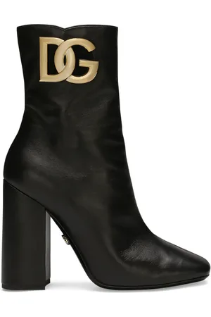 Dolce & Gabbana 90mm logo-plaque leather boots