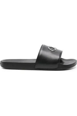 Calvin Klein Logo-plaque open-toe slides