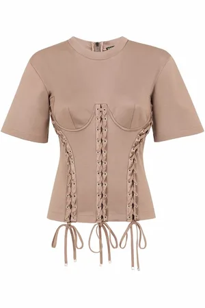 Dolce & Gabbana Eyelet-detail corset T-shirt