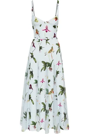 Oscar de la Renta Orchid cady-inset maxi dress