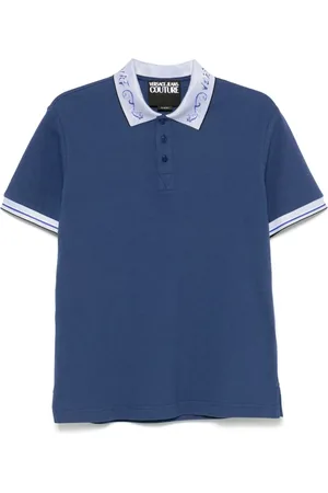 VERSACE Logo-collar polo shirt