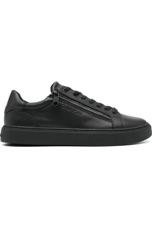 Calvin Klein Logo-debossed leather sneakers