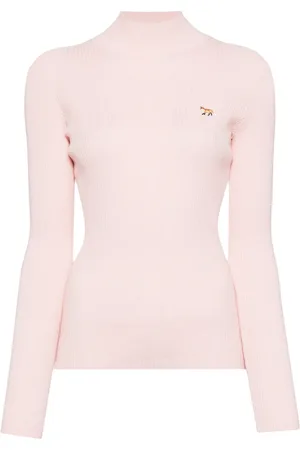 Maison Kitsuné Embroidered logo knitted top