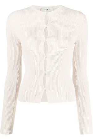 Fendi Ribbed-knit cotton-blend cardigan