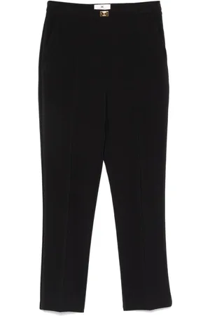 Elisabetta Franchi Logo-plaque crepe trousers