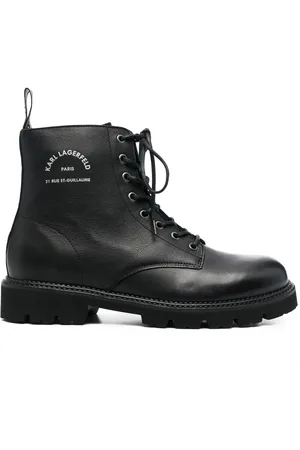 Karl Lagerfeld Logo-print leather ankle boots