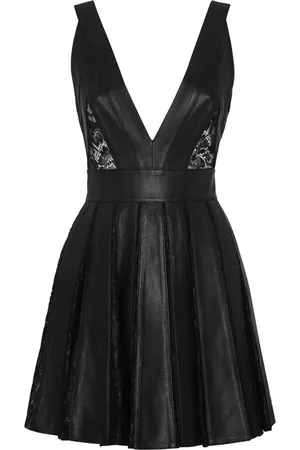 Philipp Plein Sheer-panel leather minidress