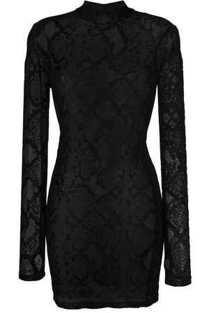Philipp Plein Snakeskin-print sheer dress