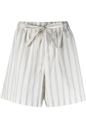 Tekla Striped organic-cotton pajama shorts