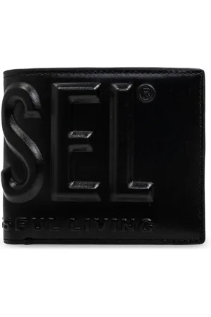Diesel Embossed-logo leather bi-fold wallet
