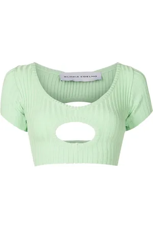Gloria Coelho Cropped cut-out detail top