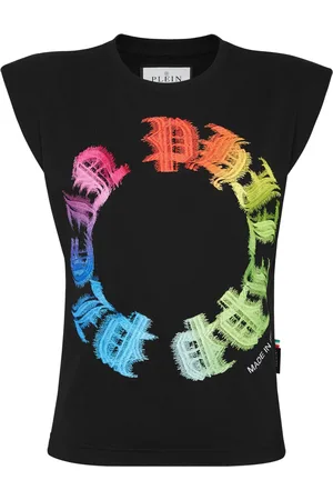 Philipp Plein Rainbow gothic-print tank top