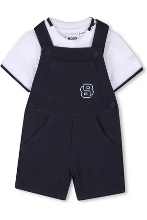 HUGO BOSS Logo-embroidered dungaree set