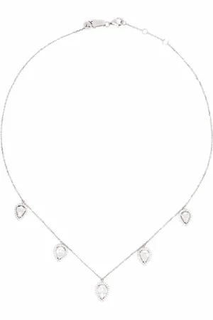 DJULA 18kt white gold five pear diamond choker