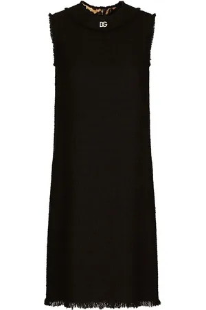Dolce & Gabbana DG-logo tweed midi dress