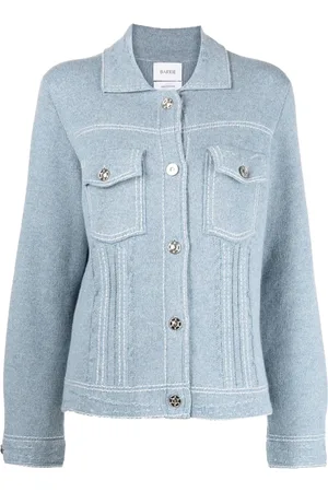 Barrie Contrast-stitching denim-effect jacket