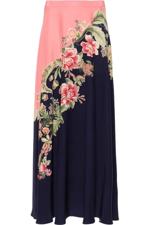 Etro A-line silk midi skirt