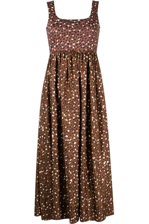 Cynthia Rowley Leopard-print silk midi dress