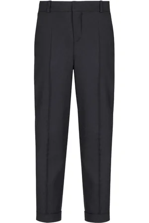 Balmain Monogram-jacquard wool trousers