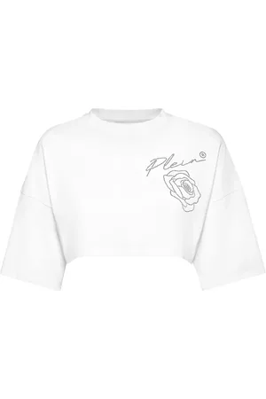 Philipp Plein Roses cropped t-shirt