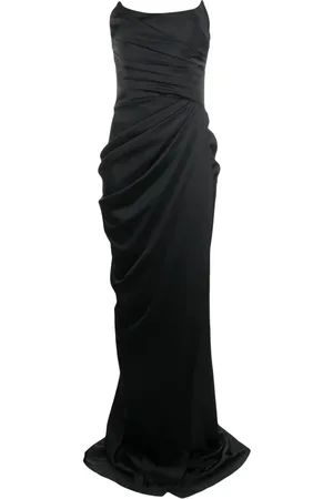 Ana Radu Ruched corset-style strapless dress