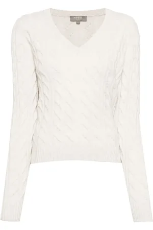 N.PEAL Frankie cable-knit cashmere jumper