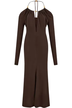 Salvatore Ferragamo Open-back crepe maxi dress