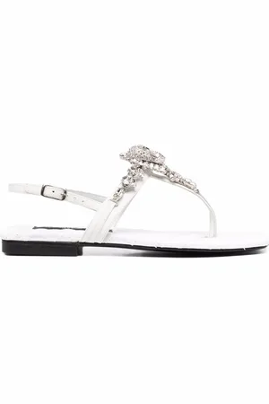 Philipp Plein Crystal-skull flat sandals