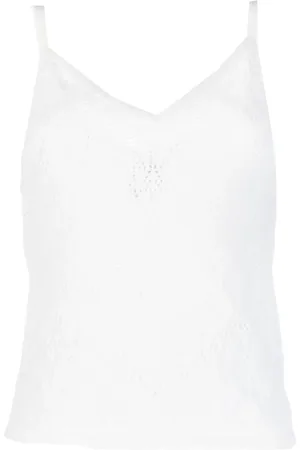 Barrie Spaghetti-strap cashmere top