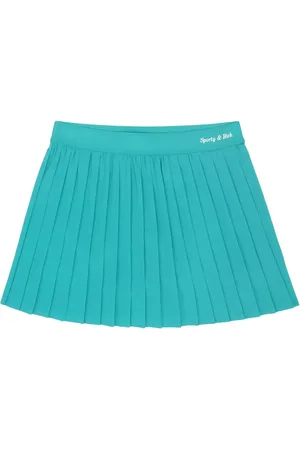 Sporty & Rich Logo-print pleated tennis skirt