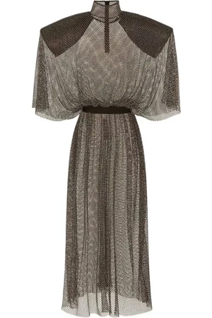 Dolce & Gabbana Rhinestone-embellished mesh maxi dress