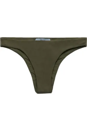 Prada High-cut fine-ribbed bikini bottoms