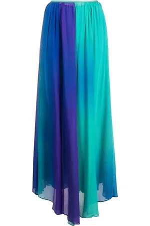 FORTE FORTE Colour-block pleated silk maxi skirt