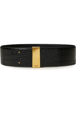 Twin-Set Embossed crocodile high-waisted belt
