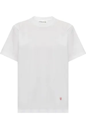 Victoria Beckham Logo-embroidered cotton T-shirt