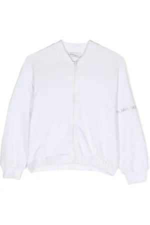 MONNALISA Logo-embellished zip-up sweatshirt